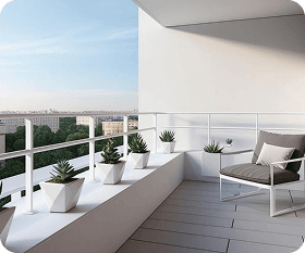 открытый Современный балкон